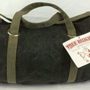 NWT TRUE RELIGION Overnight Bag - Black & Khaki Ca
